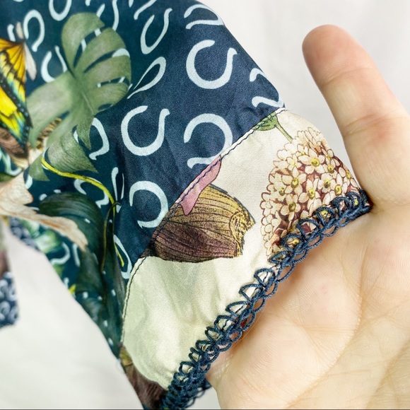 Johnny Was Abina Blouse Silk Floral Ling Sleeve 2X - Picture 6 of 14